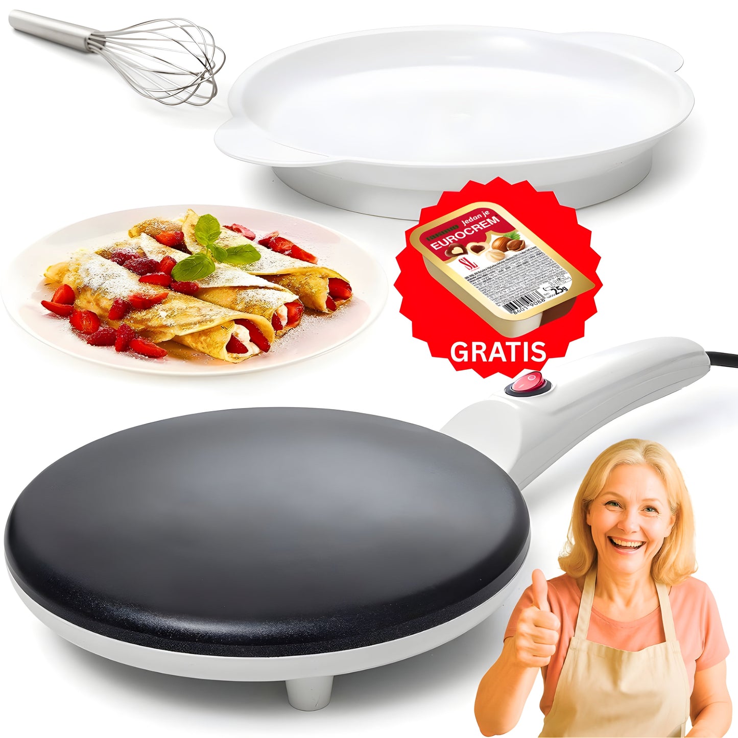 Električni Tiganj za Palačinke + Euro Krem GRATIS
